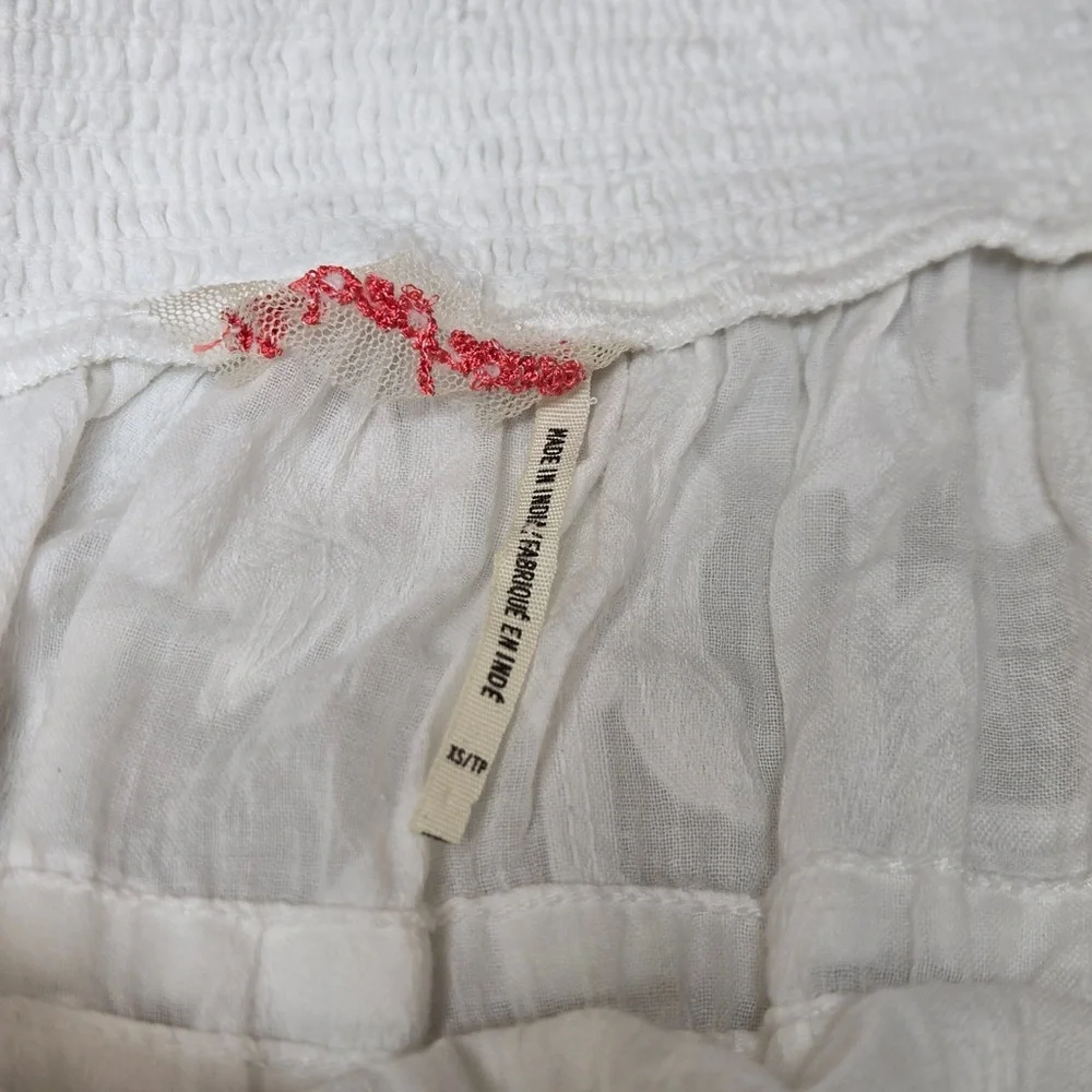 FREE PEOPLE Cover Up Dress White XS Fairy Whimsy Cottagecore Peasant 5955 - Picture 9 of 12